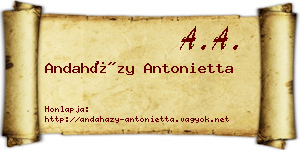 Andaházy Antonietta névjegykártya